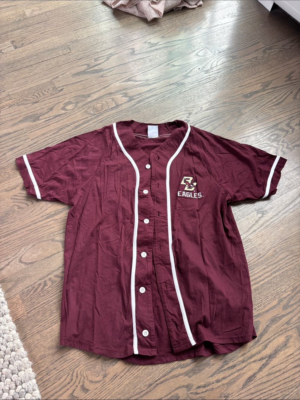 Maroon 'Eagles' Baseball Jersey with White Trim